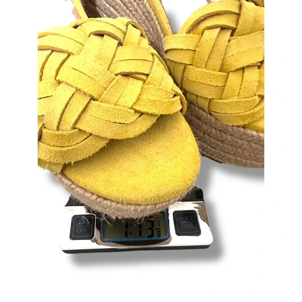 Marc Fisher Odilia Platform‎ Espadrille Sandals Yellow Suede Boho Festival 6M